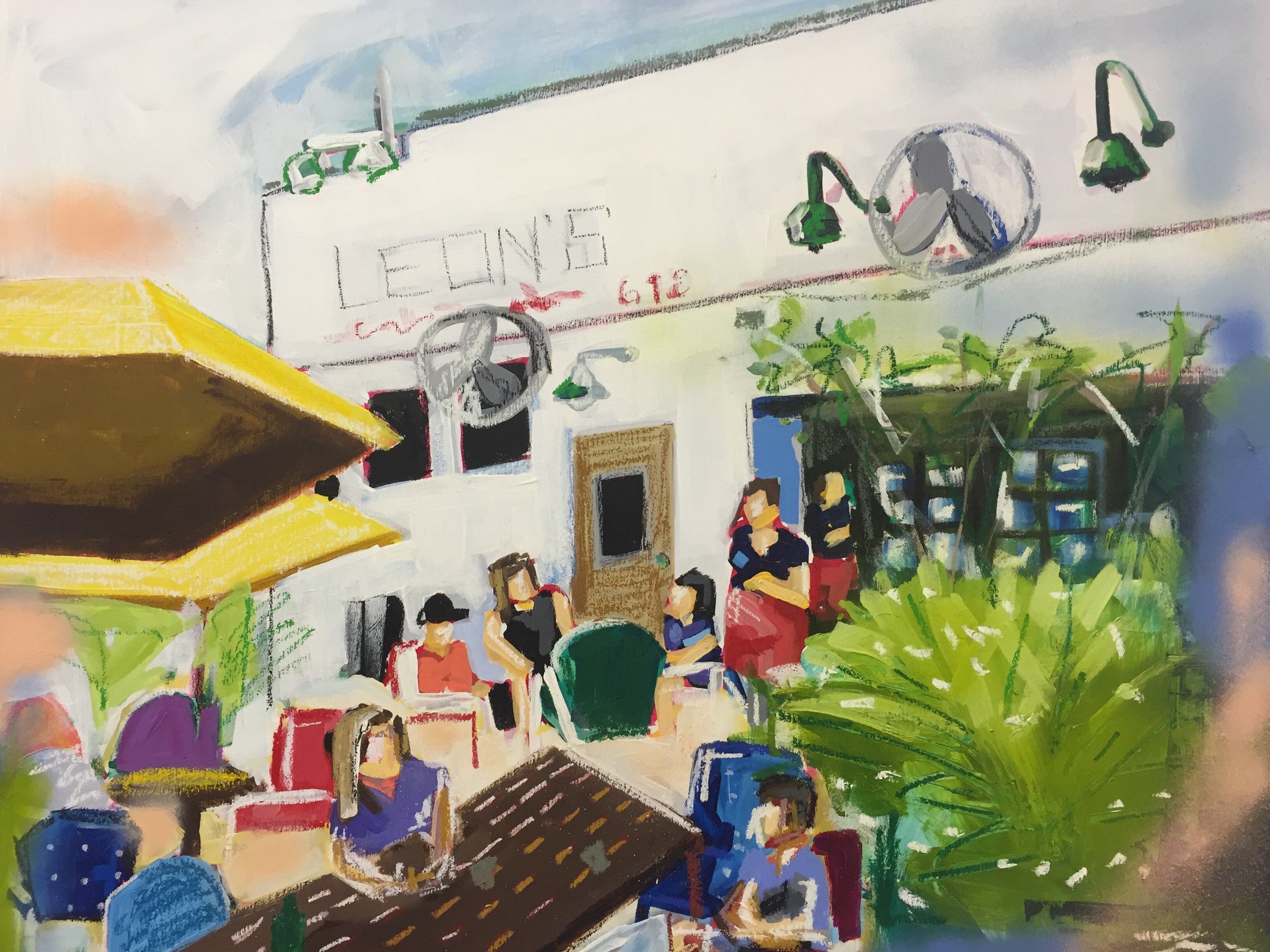Dinner with Maddie & Emily (Leon's) 24x30 SOLD