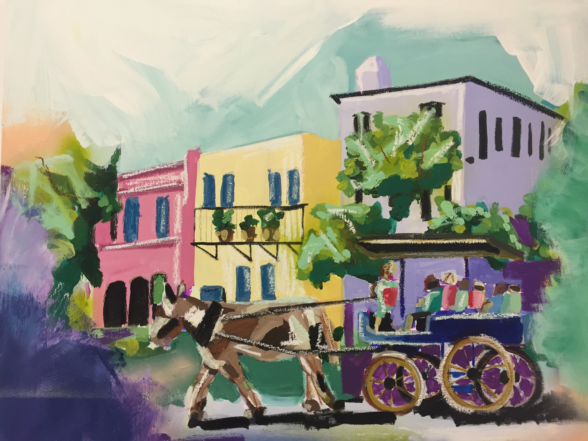 Stroll Down Rainbow Row 24x30 SOLD