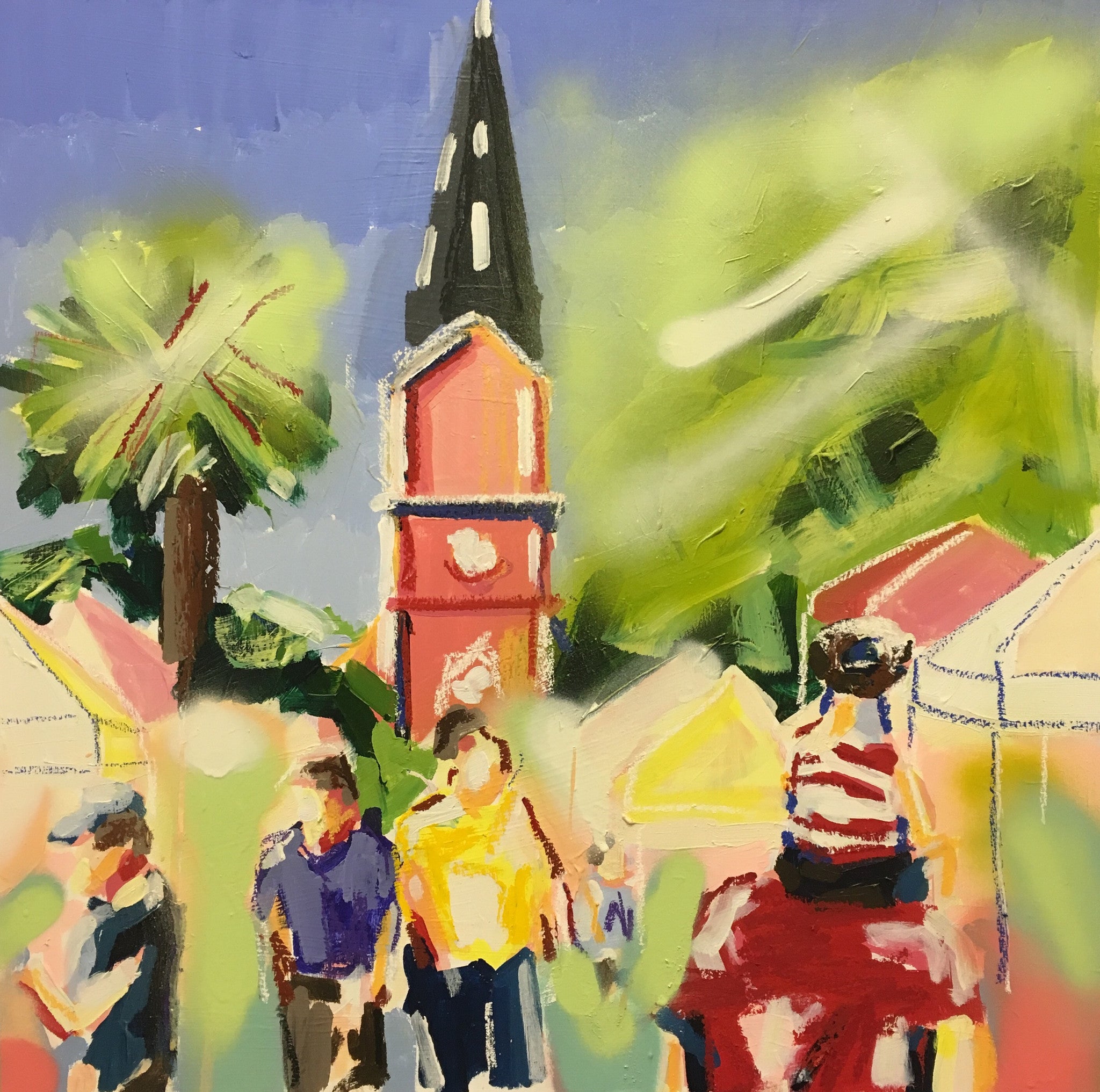 Back at the Market 18x18 SOLD