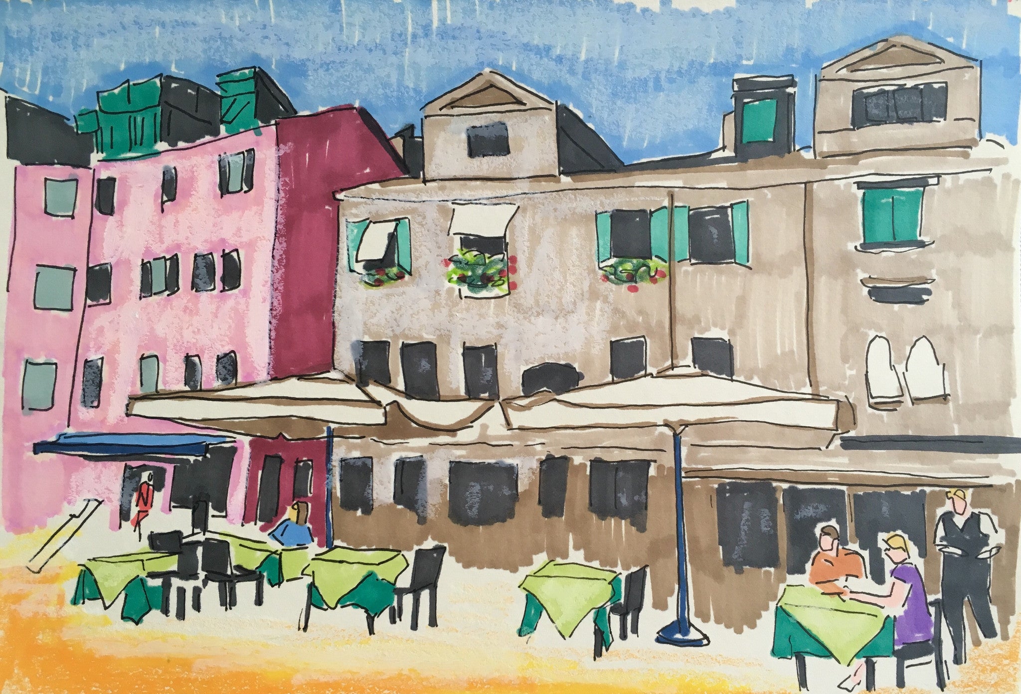 Florence & the Cafes 6x8 SOLD